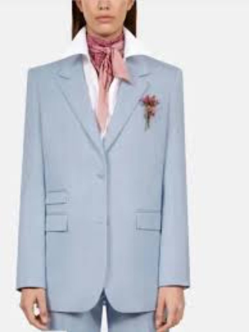 The Kooples Striped Twill Pastel blue Blazer EU 36 / US S NWT - Picture 3 of 9